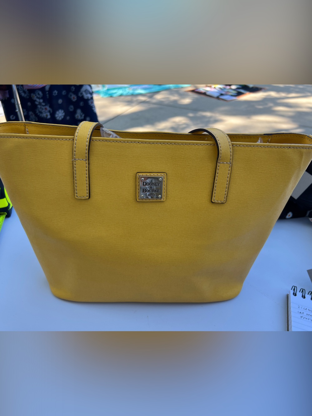 Dooney & Bourke Saffiano Leather Charleston Yellow Leather Tote